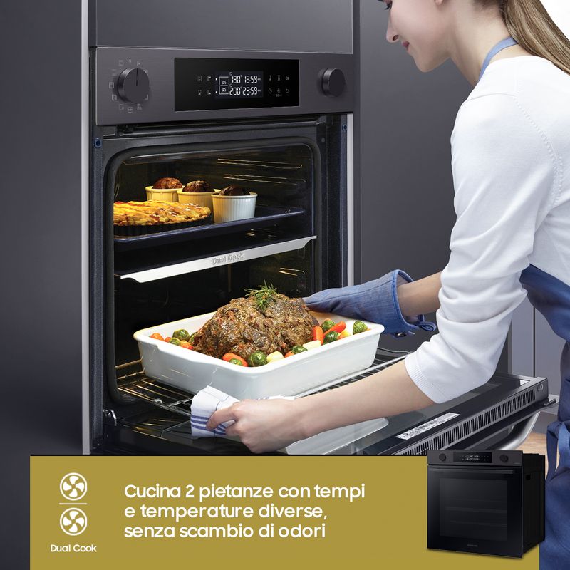 Samsung-NV7B4440VBB-Forno-Elettrico-Multifunzione-da-incasso-a-Vapore-Capacita--76-Litri-Dual-Cook-Classe-Energetica-A-Wi-Fi-595-cm-Nero