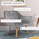 HOMCOM-Poltroncina-Stile-Nordico-in-Legno-ed-Effetto-Velluto-Grigio-per-Soggiorno-o-Ufficio-64x62x72.5-cm