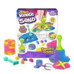 Spin Master Kinetic Sand , Set Gioco Squish N’ Create, Sabbia colorata in 3 variazioni, Sabbia cinetica 382 g