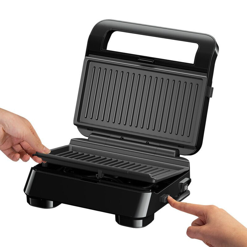 Braun-SnackMaker-5-SM5001-Sandwich-Maker-con-Piastre-Grill-Rimovibili-in-Alluminio-Pressofuso-800W-Nero