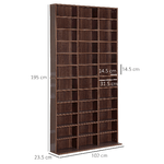 HOMCOM-Libreria-Modulare-Mobile-Porta-CD-Classica-36-Scompartimenti-RegolabilI-Legno-195-×-102-×-23.5cm