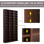 HOMCOM-Libreria-Modulare-Mobile-Porta-CD-Classica-36-Scompartimenti-RegolabilI-Legno-195-×-102-×-23.5cm