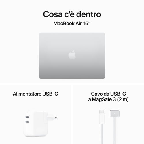 Apple-MacBook-Air-15--Chip-M3-con-CPU-8-core-e-GPU-10-core-256GB-SSD---Argento