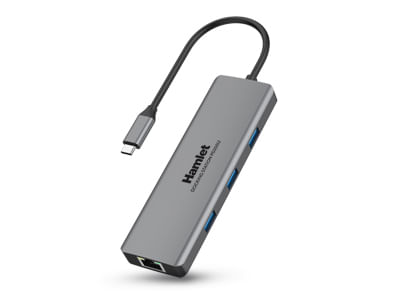 Hamlet-HDKC-PD200U-replicatore-di-porte-e-docking-station-per-notebook-Cablato-USB-3.2-Gen-1--3.1-Gen-1--Type-C-Grigio