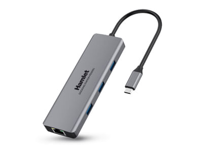 Hamlet-HDKC-PD200U-replicatore-di-porte-e-docking-station-per-notebook-Cablato-USB-3.2-Gen-1--3.1-Gen-1--Type-C-Grigio