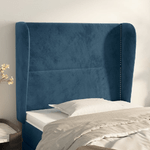 VidaXL Testiera ad Orecchio Blu Scuro 93x23x118/128 cm in Velluto