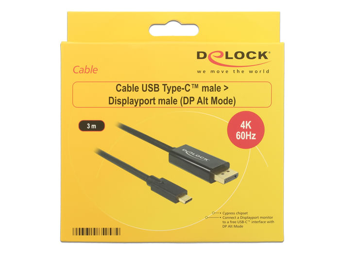 DeLOCK-85257-cavo-e-adattatore-video-3-m-USB-tipo-C-DisplayPort-Nero