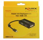 DeLOCK-0.16m-DisplayPort-VGA---HDMI---DVI-016-m-Mini-DisplayPort-VGA--D-Sub---HDMI---DVI-Nero