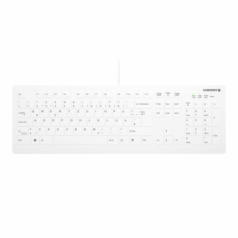 CHERRY-AK-C8112-tastiera-Medico-USB-QWERTY-Tedesco-Bianco