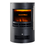 HOMCOM Camino Elettrico da Terra Potenza 900W/2000W con Effetto Fiamma 41 × 41 × 64.5cm Nero