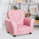 HOMCOM-Poltroncina-per-Bambini-Imbottita-Poltrona-per-cameretta-con-Rivestimento-in-PVC-e-Struttura-in-Legno-59x41.5x49cm-Rosa