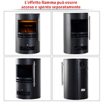 HOMCOM-Camino-Elettrico-da-Terra-Potenza-900W-2000W-con-Effetto-Fiamma-41-×-41-×-64.5cm-Nero