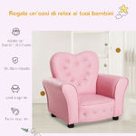 HOMCOM-Poltroncina-per-Bambini-Imbottita-Poltrona-per-cameretta-con-Rivestimento-in-PVC-e-Struttura-in-Legno-59x41.5x49cm-Rosa