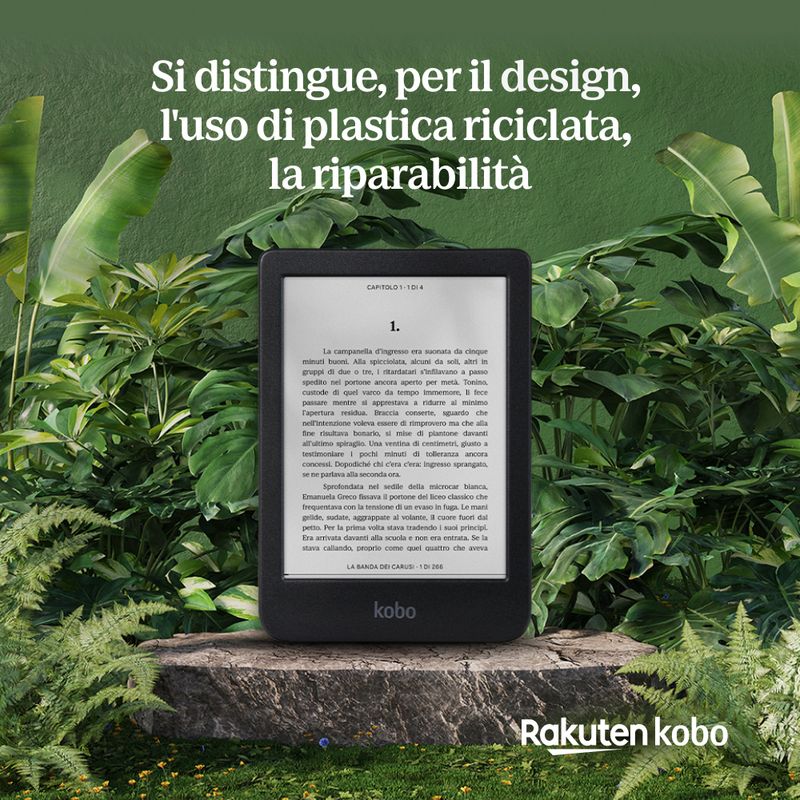 Kobo-Clara-BW-eReader-Display-antiriflesso-HD-in-bianco-e-nero-E-Ink-Carta-1300-da-6”-Modalita--Scura-Audiolibri-Impermeabile-Nero