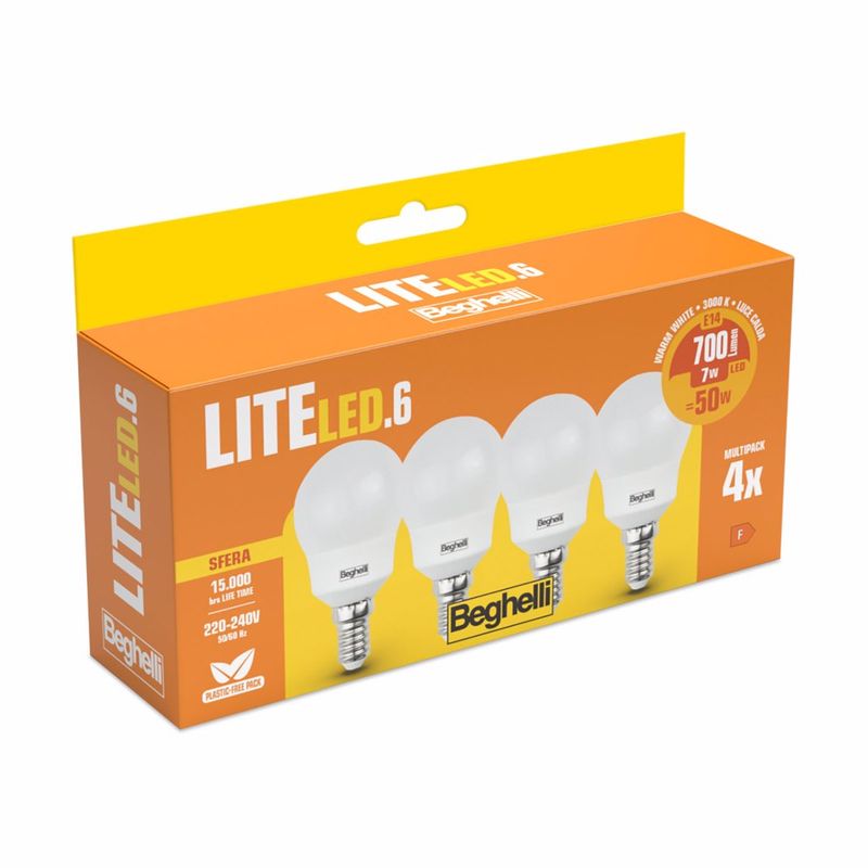 Beghelli-LiteLED.6-Lampadina-a-risparmio-energetico-Bianco-caldo-3000-K-7-W-E14-F