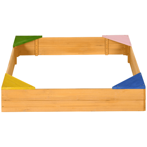 Outsunny-Sabbiera-per-Bambini-da-4-Posti-in-Legno-di-Abete-con-Design-senza-Fondo-109x109x19.8-cm