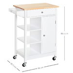 HOMCOM-Carrello-da-Cucina-Salvaspazio-in-Legno-MDF-Bianco--1-Cassetto-1-Armadietto-3-Mensole-e-4-Ruote-66x39.5x86.5cm