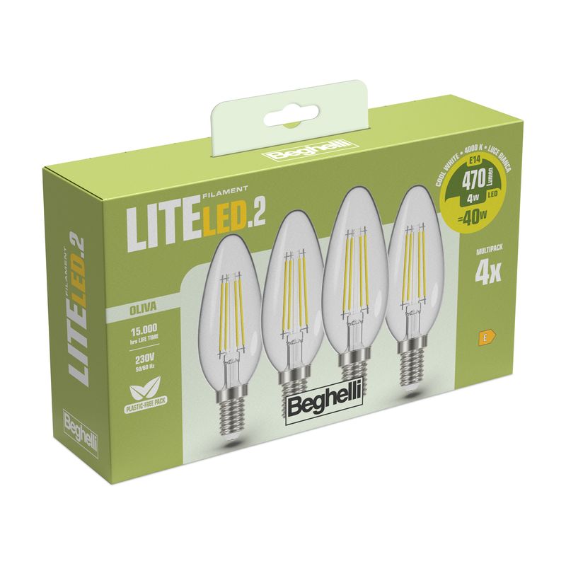 Beghelli-Lampadina-Led-Oliva-4W-e14-4000k-Filament-Led-2-Luce-Calda-Confezione-4-Pezzi