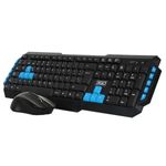 3GO COMBODRILEW2 tastiera Mouse incluso Universale RF Wireless QWERTY Spagnolo Nero, Blu