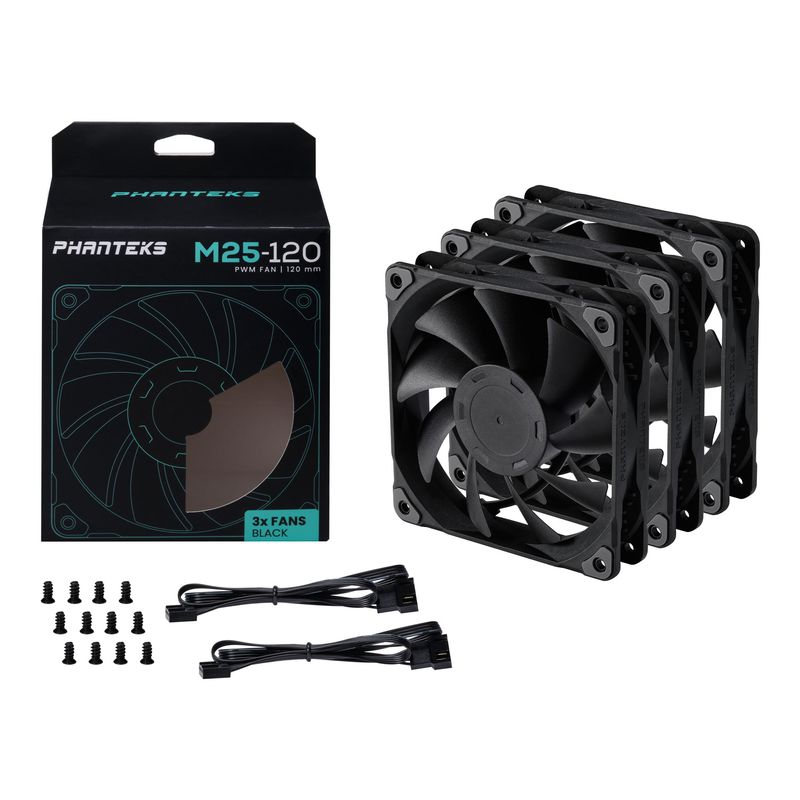 Phanteks-M25-120mm-PWM-Chassis-Fan-Triple-Pack---Black