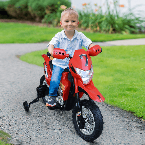 HOMCOM-Moto-da-Cross-Elettrica-per-Bambini-di--3-Anni-Moto-Giocattolo-109×52.2×70.5cm-Rosso