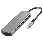 Mediacom MD-C309 replicatore di porte e docking station per notebook Cablato USB 3.2 Gen 1 (3.1 Gen 1) Type-C Alluminio