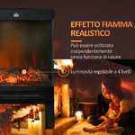 HOMCOM-Camino-Elettrico-1000W---2000W-con-Fiamma-LED-Realistica-e-Controllo-Temperatura-40.5x20x62-cm-Nero