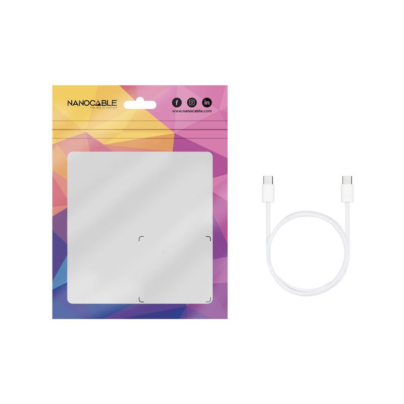 Nanocable-10.01.6001-CO-cavo-USB-1-m-USB-2.0-USB-C-Bianco