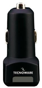 TECNOWARE-MOBILE-CAR-CHARGER-HD-SERIES-2-PORTE-USB-3.4A-GOMMATO-COLORE-NERO-FAM17195