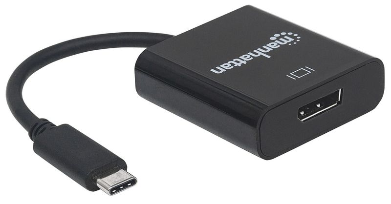 Manhattan-152020-adattatore-grafico-USB-3840-x-2160-Pixel-Nero--USB-C-TO-DISPLAYPORT-CABLE-21CM----4K-30HZ-MALE-FEMALE-B