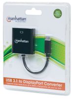 Manhattan-152020-adattatore-grafico-USB-3840-x-2160-Pixel-Nero--USB-C-TO-DISPLAYPORT-CABLE-21CM----4K-30HZ-MALE-FEMALE-B