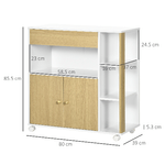 HOMCOM-Carrello-da-Cucina-in-Truciolato-con-4-Ripiani-Aperti-un-Cassetto-e-un-Armadietto-a-2-Ante-80x39x85.5-cm