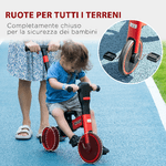 HOMCOM-Triciclo-per-Bambini-18-60-Mesi-con-Manubrio-Regolabile-e-Ruote-Chiuse-101x45x86.5-cm-Rosso