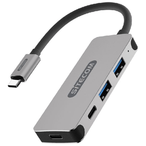 Sitecom CN-384 hub di interfaccia USB 3.2 Gen 1 (3.1 Gen 1) Type-C 5000 Mbit-s Alluminio, Nero