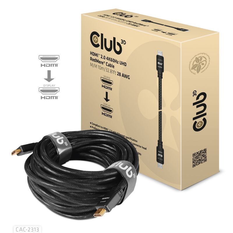 CLUB3D-HDMI-2.0-4K60Hz-RedMere-cable-10m-32.8ft