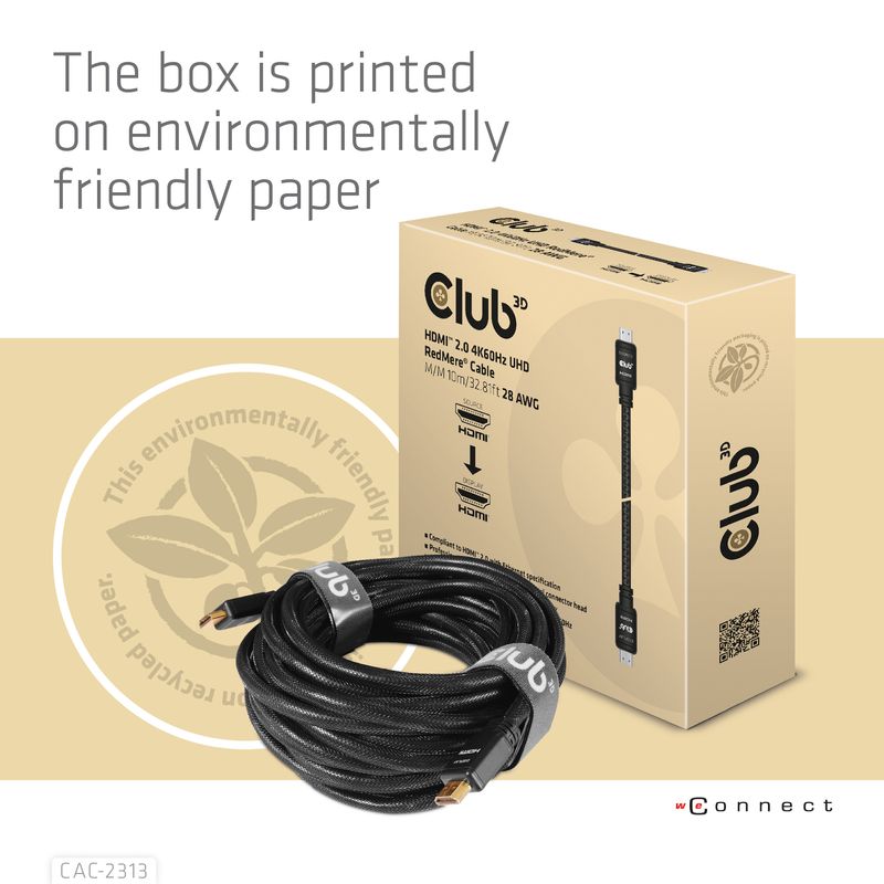 CLUB3D-HDMI-2.0-4K60Hz-RedMere-cable-10m-32.8ft