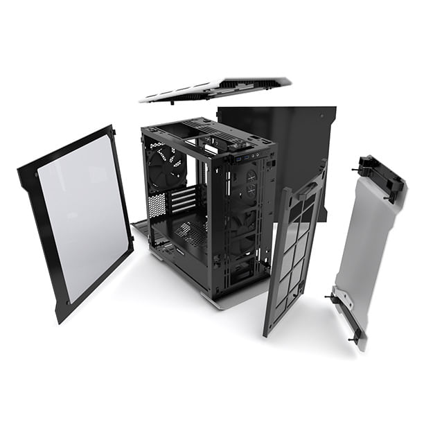 Phanteks-Enthoo-Evolv-mATX-Micro-Tower-Argento--Phanteks-Enthoo-Evolv-Micro-ATX-Glass-Case---Silver-