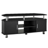 HOMCOM-Mobile-Porta-TV-Classico-da-Soggiorno-con-2-ripiani-e-2-Armadietti-in-MDF-e-Acciaio-Inox-Nero-120x39.5x52cm