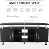 HOMCOM-Mobile-Porta-TV-Classico-da-Soggiorno-con-2-ripiani-e-2-Armadietti-in-MDF-e-Acciaio-Inox-Nero-120x39.5x52cm