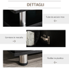 HOMCOM-Mobile-Porta-TV-Classico-da-Soggiorno-con-2-ripiani-e-2-Armadietti-in-MDF-e-Acciaio-Inox-Nero-120x39.5x52cm