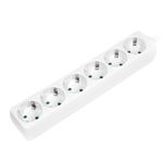 Logilink---Prolunga---AC-250-V---3500-Watt---Connessioni-in-uscita-6--alimentazione-tipo-F----15-m---bianco--LPS238-