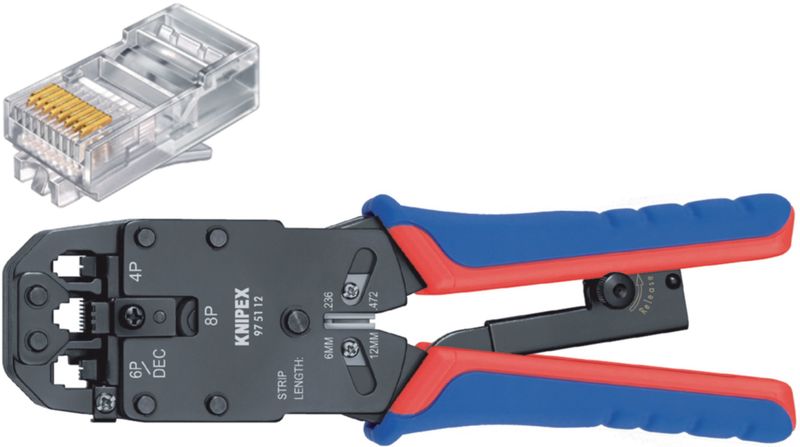 Pinza-a-crimpare-KNIPEX-per-connettori-Western-4-6-8-poli-confezione-self-service