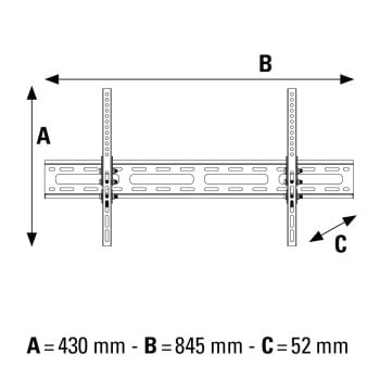 Hama-Supporto-per-LCD-800x400-60kg-Inclinabile-Nero-1-stella--Tilt-TV-Wall-Bracket-165cm-BLK---Hama-5-deg--15-deg-Tiltin