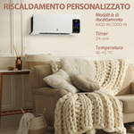 HOMCOM-Termoventilatore-da-Parete-Oscillatorio-con-Timer-12h-e-2-Modalita-di-Riscaldamento-54.5x12x21.5-cm-Bianco