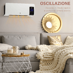 HOMCOM-Termoventilatore-da-Parete-Oscillatorio-con-Timer-12h-e-2-Modalita-di-Riscaldamento-54.5x12x21.5-cm-Bianco