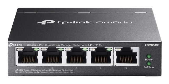 TP-Link-Omada-ES205G-Gestito-Gigabit-Ethernet--10-100-1000--Supporto-Power-over-Ethernet--PoE--Nero