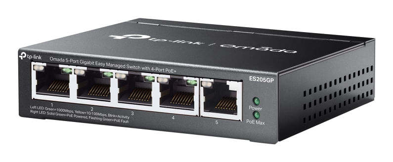 TP-Link-Omada-ES205G-Gestito-Gigabit-Ethernet--10-100-1000--Supporto-Power-over-Ethernet--PoE--Nero