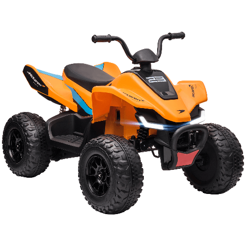 HOMCOM-Quad-per-Bambini-3-8-Anni-con-Licenza-McLaren-e-Fari-LED-107x71x73.5-cm-Nero-e-Arancione