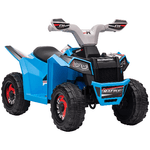 HOMCOM Quad per Bambini 18-36 Mesi in PP e Metallo, Velocità max 2.5 km/h, 70x41.5x48.5 cm, Blu Grigio e Nero