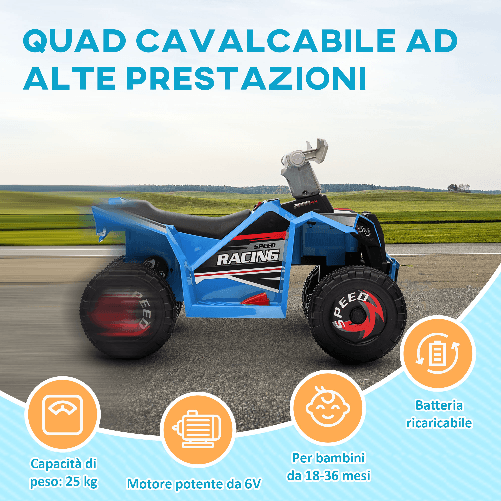 HOMCOM-Quad-per-Bambini-18-36-Mesi-in-PP-e-Metallo-Velocita-max-2.5-km-h-70x41.5x48.5-cm-Blu-Grigio-e-Nero